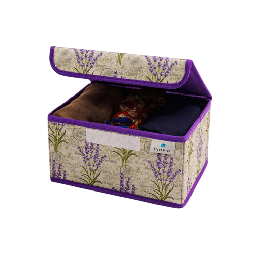 Коробка д/хранения вещей лаванда 25*19*13см Д70302.03